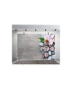 Leyiyi 6x4ft Photography Background SPA Party Backdrop Orchid Petals Femal Club Summer Banquet Cobblestone Massage Thailand Aromatherapy Skin Care Cement Wall Photo Portrait Vinyl Studio Video Prop