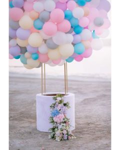 Leyiyi Romantic Seaside Colorful Balloon Backdrop 3x5ft Photography Backdrop Wedding Lovers Personal Portraits Studio Props Wedding Site Layout Backdrop