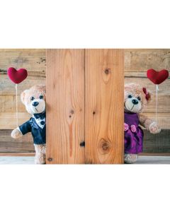 Leyiyi Couple Bear Backdrop 5x3ft Photography Background Red Hearts Balloons Valentine's Day Confession Love Marriage Room Decoration Wedding Party Wall Kids Adults Video Props