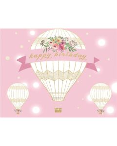 Leyiyi Birthday Party Backdrop 5x3ft Photography Background Birthday Decor Banner Pink Royal Princess Hot Air Balloons Cake Smash Boys Girls Photo Booth Video Props