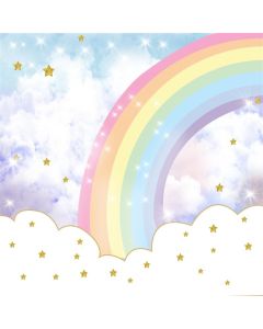 Leyiyi 7x7ft Photography Background Fairy Tale Birthday Party Backdrop Rainbow Stars Cloud Dessert Table Baby Shower Girls Banquet Photo Portrait Vinyl Studio Video Prop