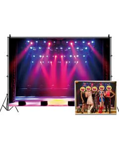 Leyiyi 10x6.5ft Stage Spotlight Backdrop Concert Live Plateform Banner Gloomy Night Scenic Background Superstar Drama Play Music Show Kids Birthday Adults Vlogger Portrait Studio Prop Vinyl Wallpaper