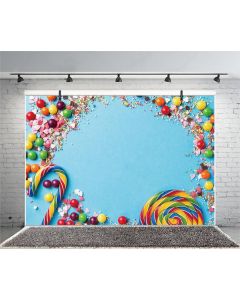 Leyiyi 5x3ft Photography Background Merry Christmas Backdrop Candy Cane Lollipop Conffiti Party Cracker Chocolate Vintage Grunge Board Blank Happy Birthday Baby Shower Photo Portrait Vinyl Studio Prop