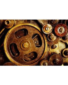 Leyiyi 10x8ft Vintage Gearwheel Backdrop Heavy Metal Steam Punk Mechine Gears Industry Factory Photo Background Western Cowboy Adults Portrait Studio Prop Vinyl Banner