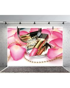 Leyiyi 6x4ft Photography Backdrop Fashion Make Up Blog Broadcaster Background Petal Lipstick Mirror Handbag Necklace Girls Room Interior Decor Birthday Banquet Photo Portrait Vinyl Video Studio Prop